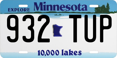 MN license plate 932TUP