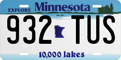 MN license plate 932TUS
