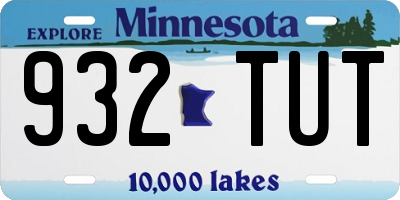 MN license plate 932TUT
