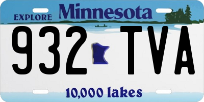 MN license plate 932TVA