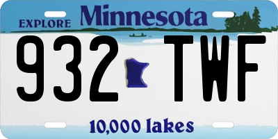 MN license plate 932TWF
