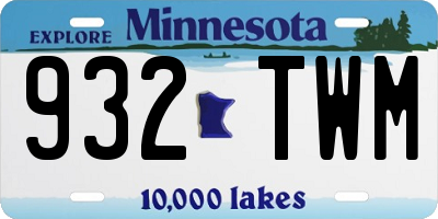 MN license plate 932TWM