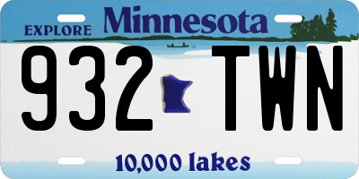MN license plate 932TWN