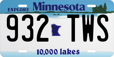 MN license plate 932TWS