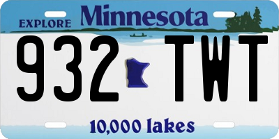 MN license plate 932TWT