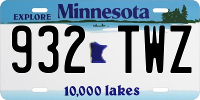 MN license plate 932TWZ