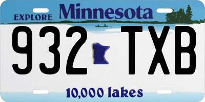 MN license plate 932TXB