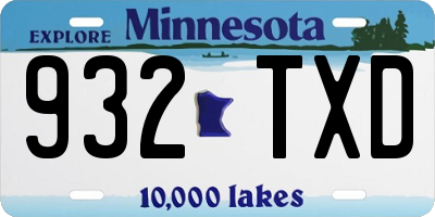 MN license plate 932TXD