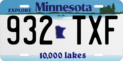MN license plate 932TXF