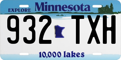 MN license plate 932TXH