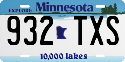 MN license plate 932TXS