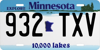 MN license plate 932TXV