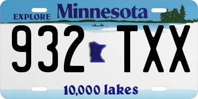 MN license plate 932TXX