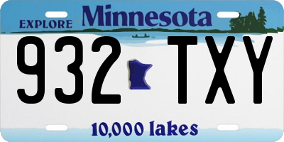 MN license plate 932TXY