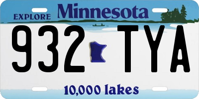 MN license plate 932TYA
