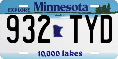 MN license plate 932TYD