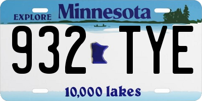 MN license plate 932TYE