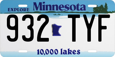 MN license plate 932TYF