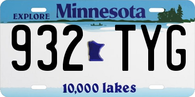 MN license plate 932TYG