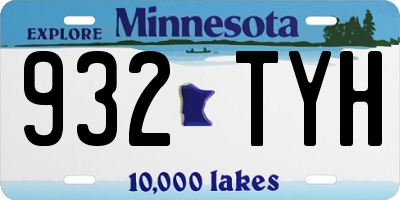 MN license plate 932TYH