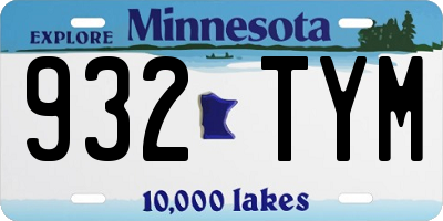MN license plate 932TYM