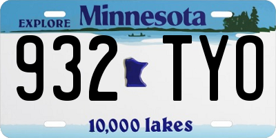 MN license plate 932TYO