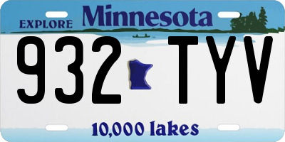 MN license plate 932TYV
