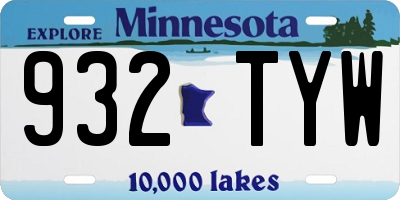 MN license plate 932TYW