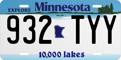 MN license plate 932TYY