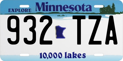 MN license plate 932TZA