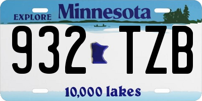 MN license plate 932TZB