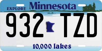 MN license plate 932TZD