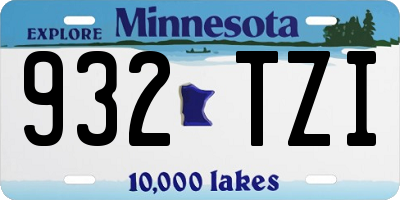 MN license plate 932TZI