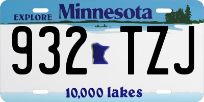 MN license plate 932TZJ