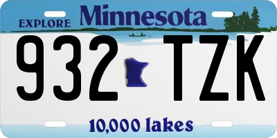 MN license plate 932TZK