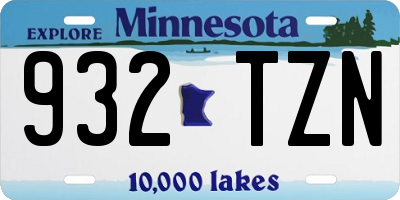 MN license plate 932TZN