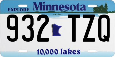 MN license plate 932TZQ