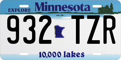 MN license plate 932TZR