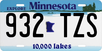 MN license plate 932TZS