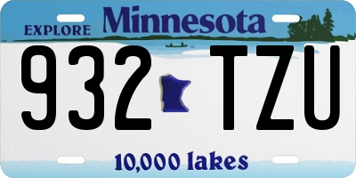 MN license plate 932TZU