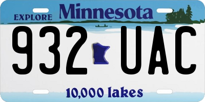 MN license plate 932UAC