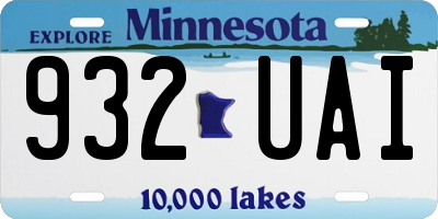 MN license plate 932UAI
