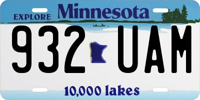 MN license plate 932UAM