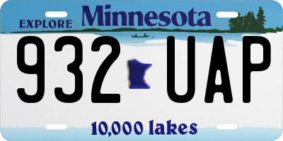 MN license plate 932UAP