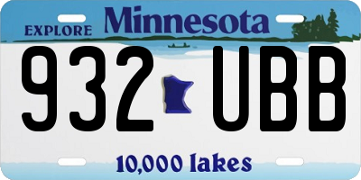 MN license plate 932UBB
