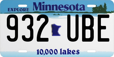 MN license plate 932UBE
