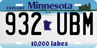 MN license plate 932UBM