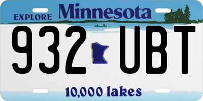 MN license plate 932UBT