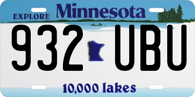 MN license plate 932UBU