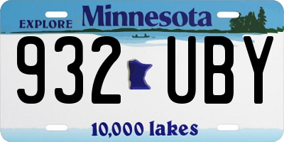 MN license plate 932UBY